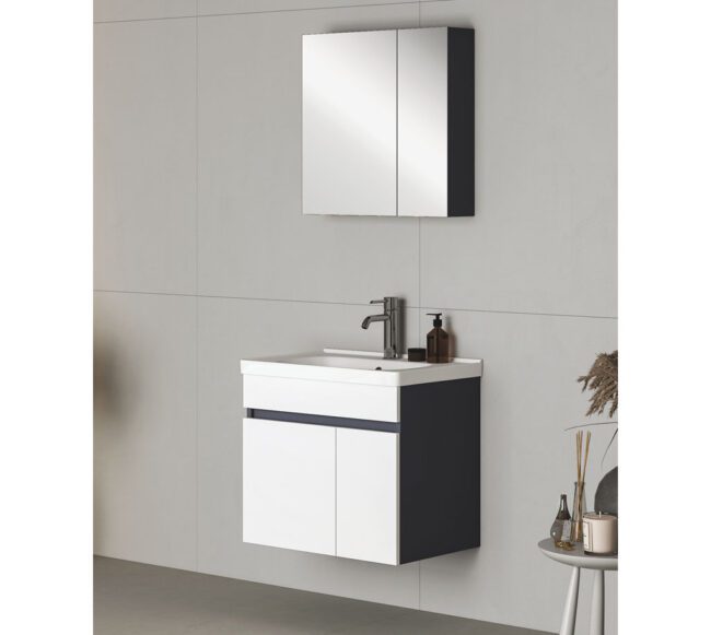 FYM Efes 65 cm modern ve kompakt banyo dolabı